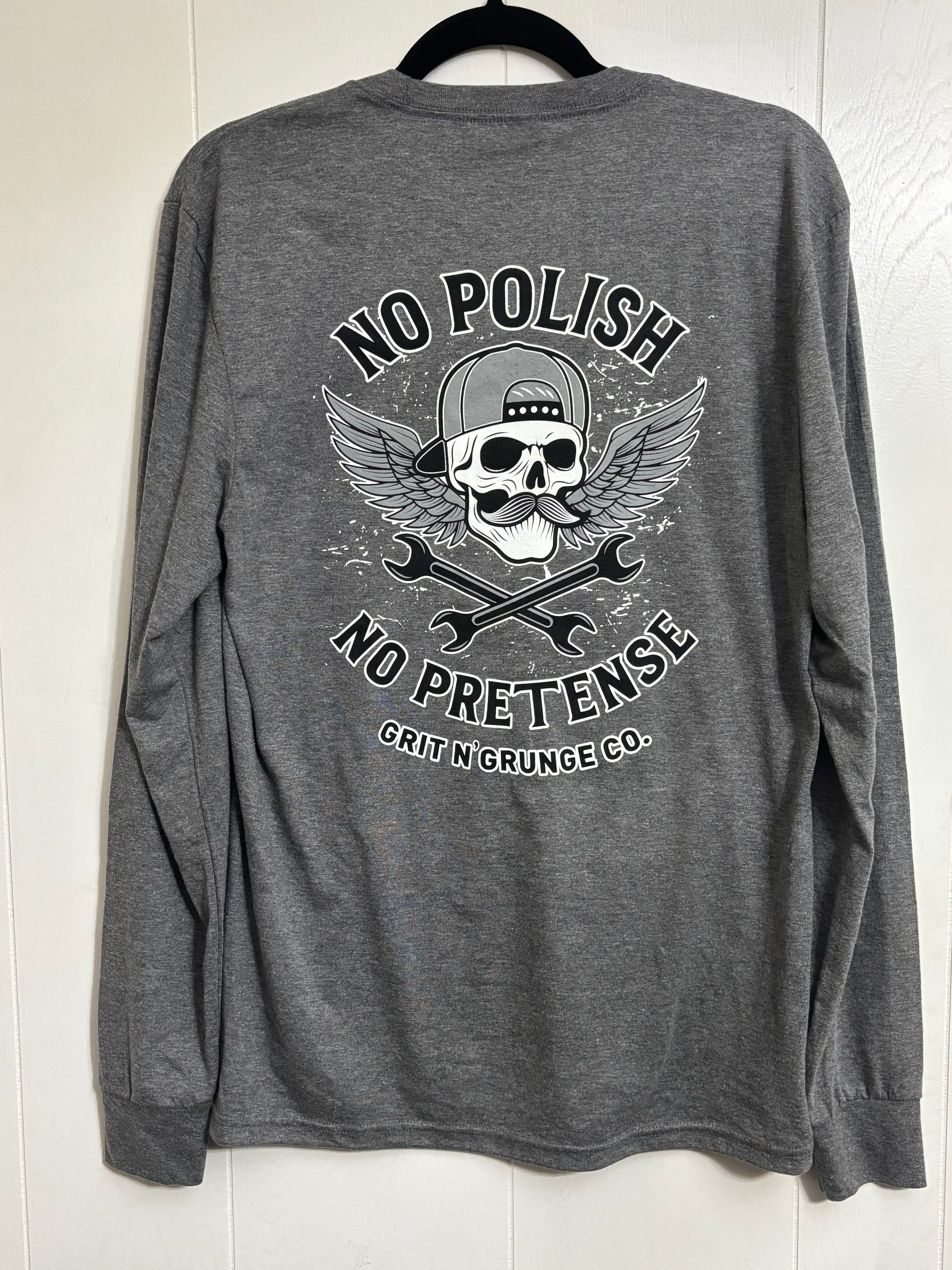 Grey “No Polish” Long Sleeve Tee